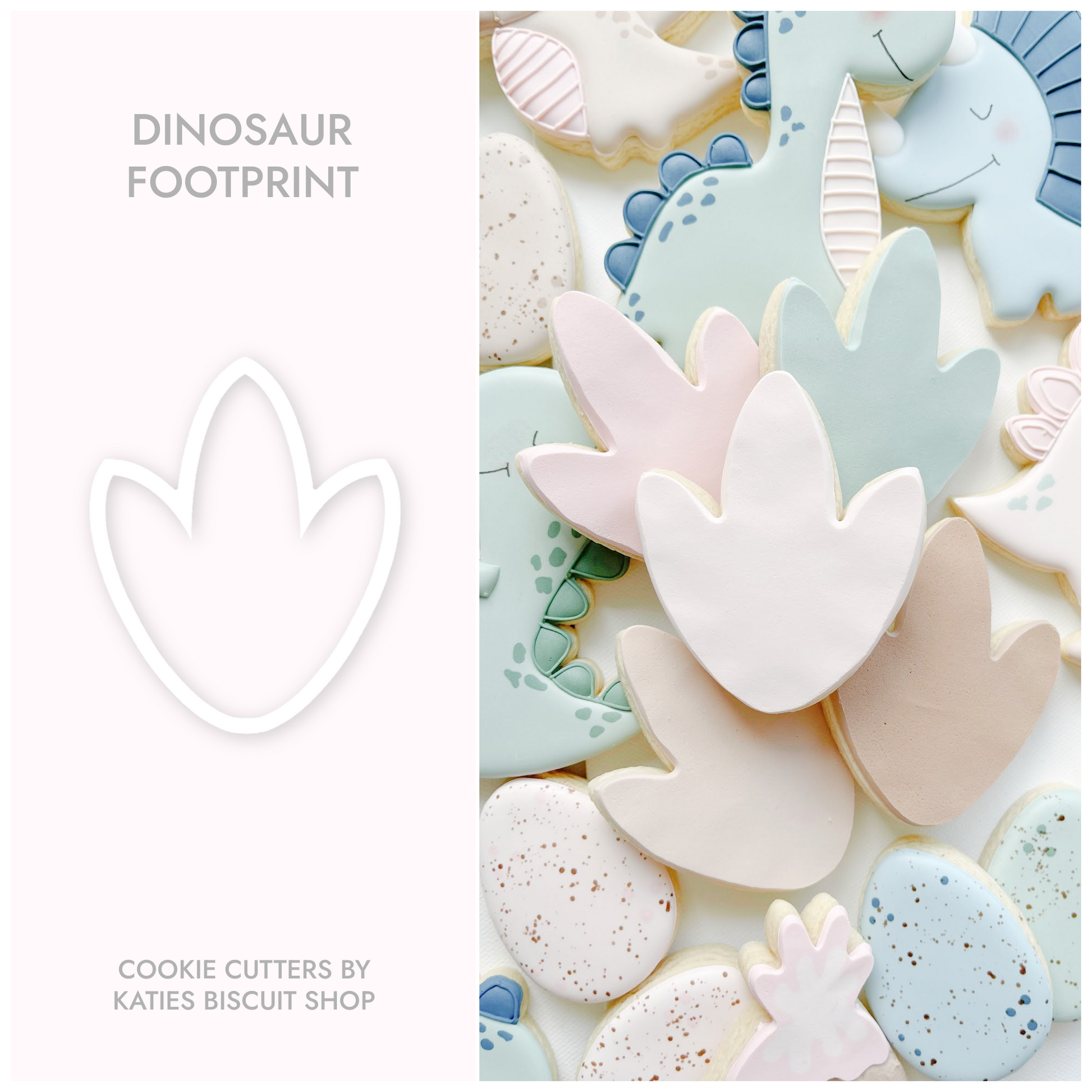 High-quality PLA 3D printed  dinosaur footprint cookie cutter